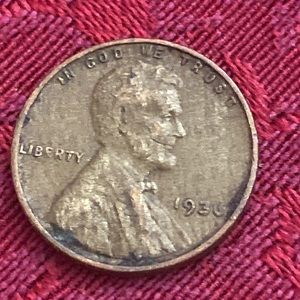 Vintage 1936 No mint Tie Sticking Out One Cent